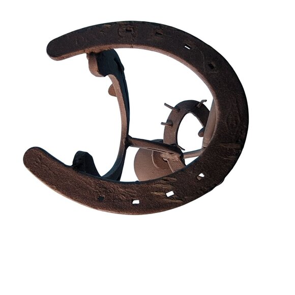 Cowboy Horseshoe Sculpture Candle Holder - Picture 8 of 8